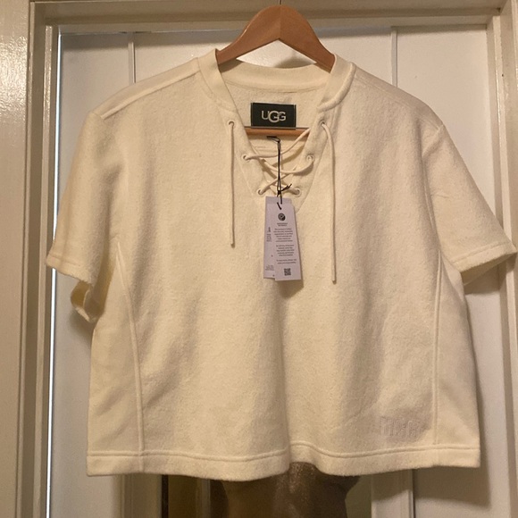 UGG KIYAH MIXED SHORT SLEEVE TOP - Picture 1 of 7